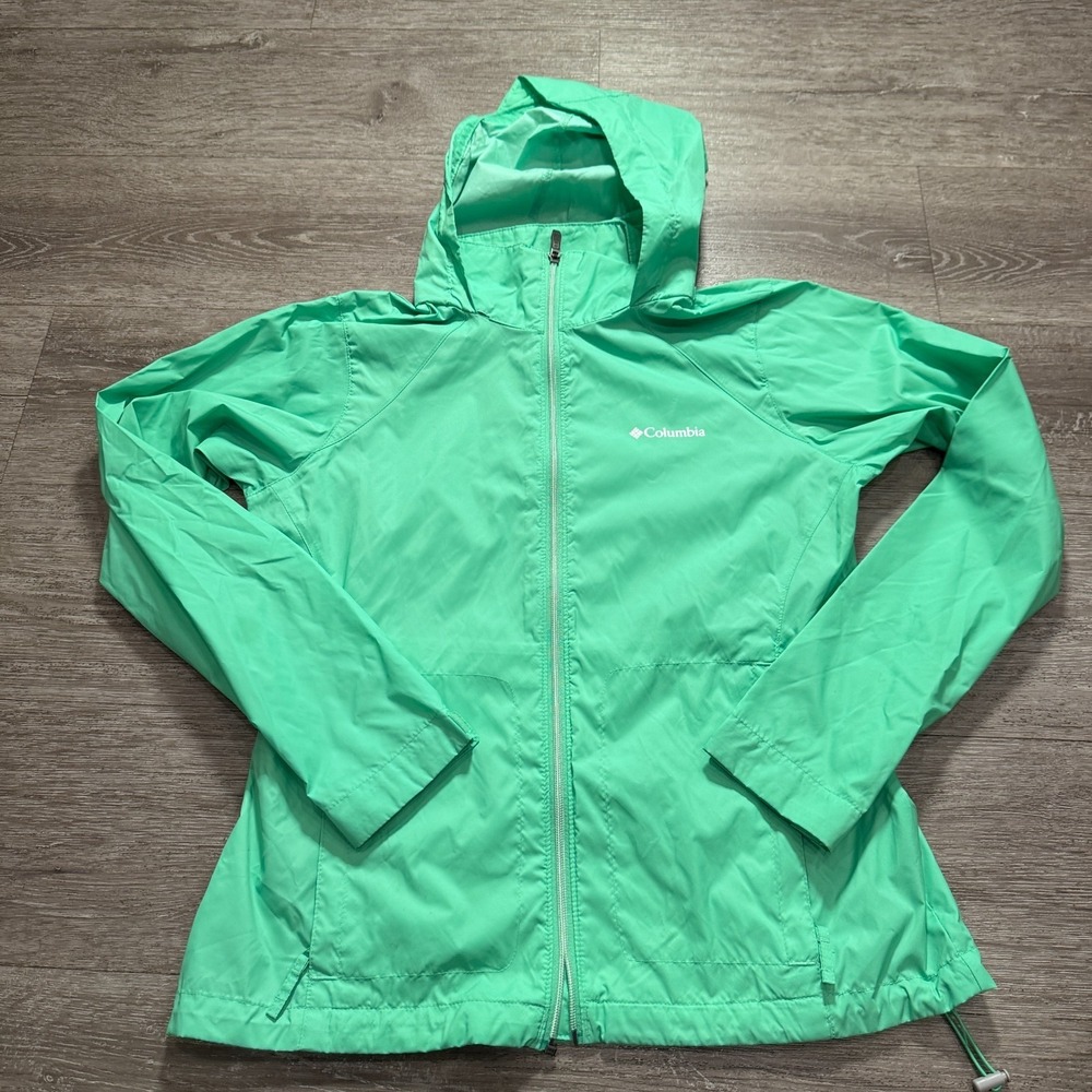 Columbia Jacket Womens Medium Green Switchback III 3 Lightweight Rain Outdoors‎